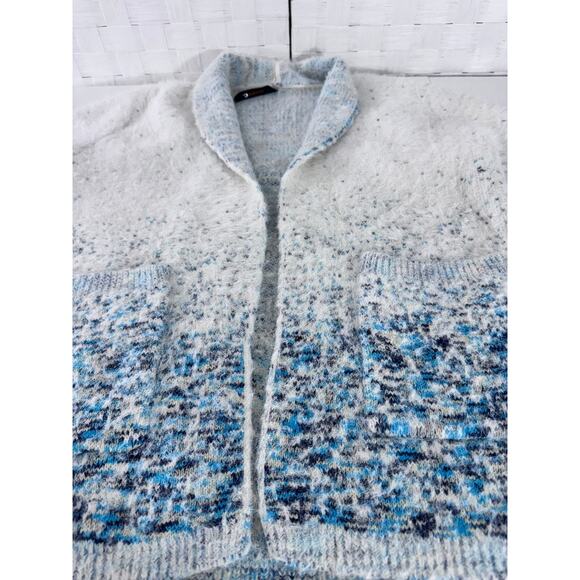 "RENEE C." Sweater Blazer Open Front Long SZ L USA Fuzzy Very Soft Quiet Luxury - Picture 5 of 8